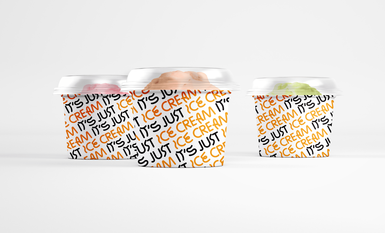 mini ice cream cups mockup