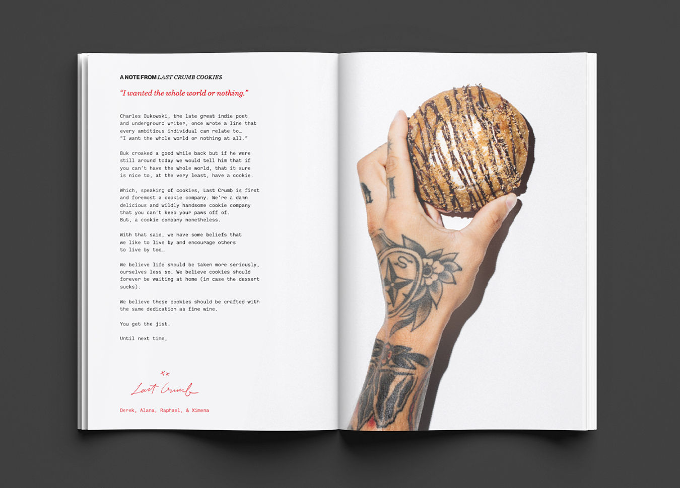 truffl branding last crumb dtc food letter magazine