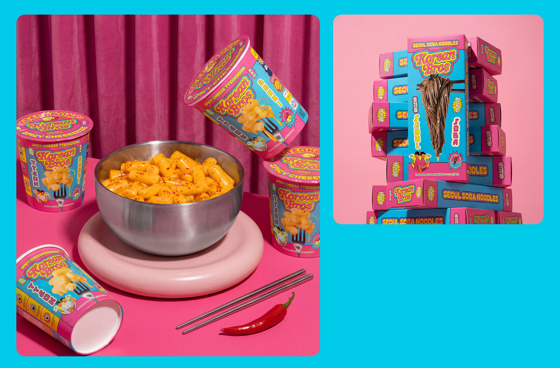 korean bros packaging tteokbokki and udong bento